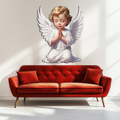 Praying Baby Angel Metal Wall Art – Religious Nursery Decor-KAFUVM020 - Tampa Home & Garden Store