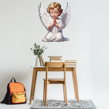 Praying Baby Angel Metal Wall Art – Religious Nursery Decor-KAFUVM020 - Tampa Home & Garden Store