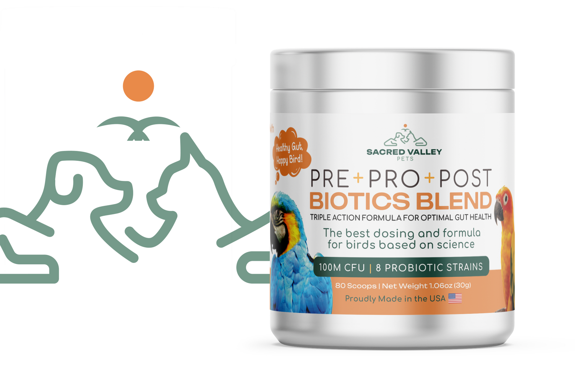 Pre+Pro+Post Biotics Blend for Parrots - 1.06oz - Tampa Home & Garden Store