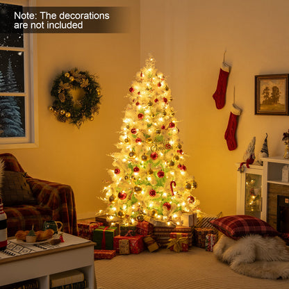 Pre-Lit Artificial Christmas Tree with Snow Flocked Branch Tips