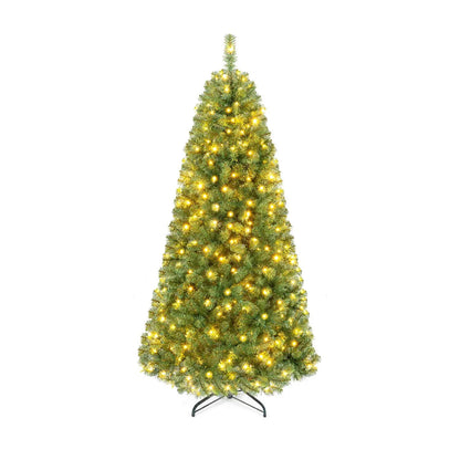 6-8 Ft Pre-Lit Artificial Christmas Tree with Remote