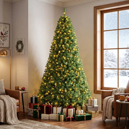 6-8 Ft Pre-Lit Artificial Christmas Tree with Remote