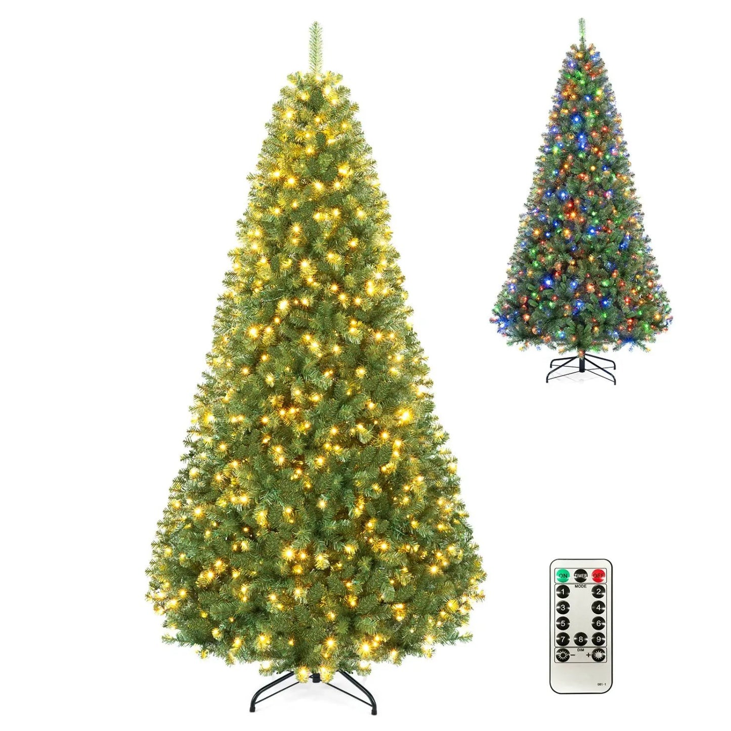 6-8 Ft Pre-Lit Artificial Christmas Tree with Remote