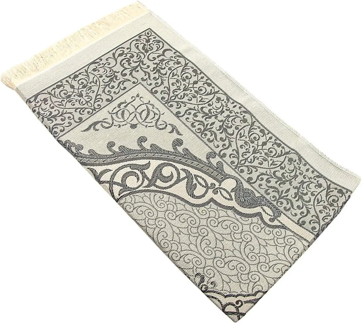 Premium Islamic Prayer Rug with Gift Tasbih Beads – Soft Taffeta Janamaz Mat for Men & Women – Lightweight, Machine Washable, Travel-Friendly, Beautifully Woven with Traditional Patterns - Tampa Home & Garden Store