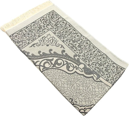 Premium Islamic Prayer Rug with Gift Tasbih Beads – Soft Taffeta Janamaz Mat for Men & Women – Lightweight, Machine Washable, Travel-Friendly, Beautifully Woven with Traditional Patterns - Tampa Home & Garden Store