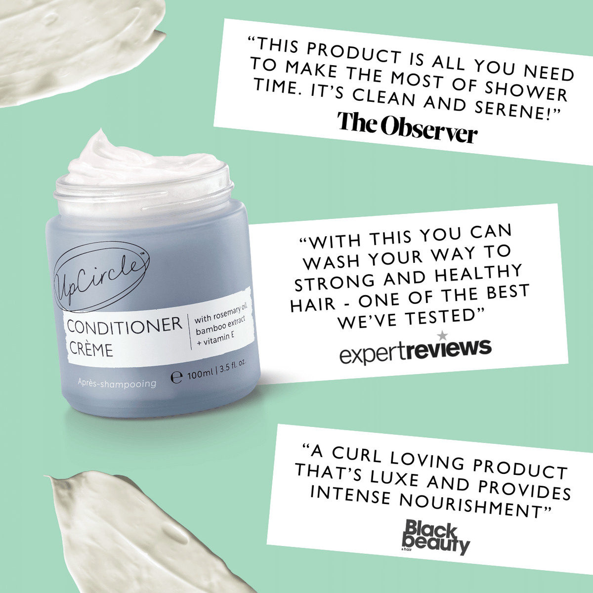 Best-Sellers Bundle UpCircle Conditioner Crème jar with white cream in blue bottle on skincare bundle on Tampa Home & Garden Store