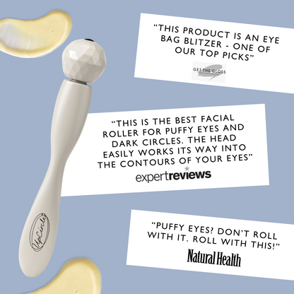 UpCircle Day + Night Eye Care Bundle skincare set with white, faceted-head roller on Tampa Home & Garden Store