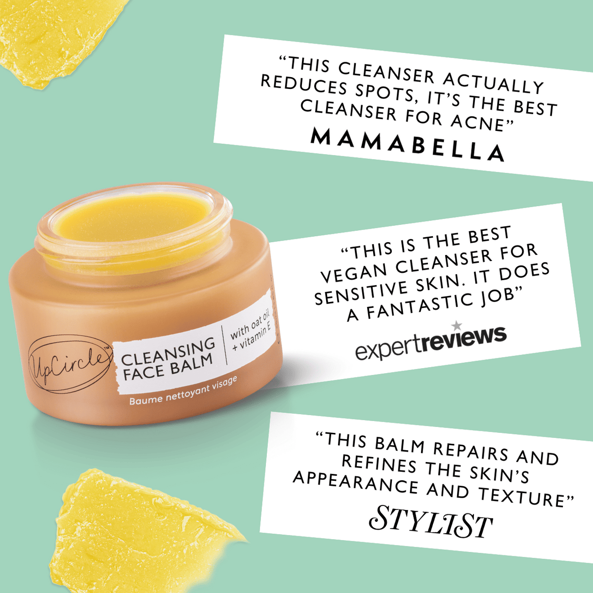 UpCircle Cleanse, Tone + Moisturize Set kit with peach cleansing face balm jar and yellow balm on Tampa Home & Garden Store