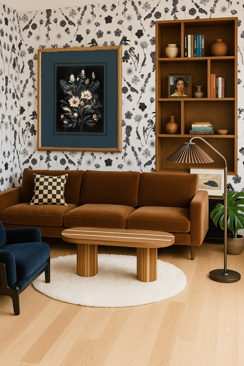 Pressed Fresh Version 02 Wallpaper, black and white - Tampa Home & Garden Store