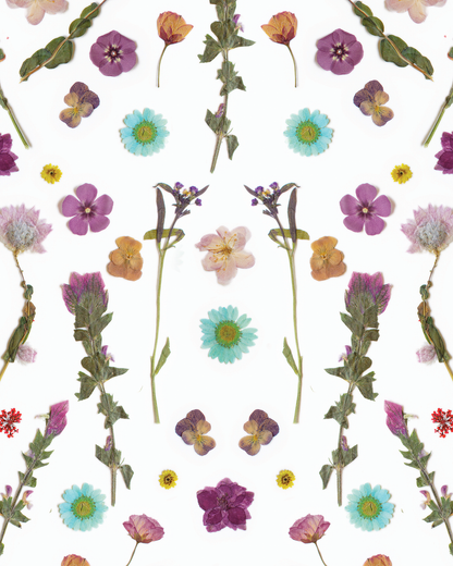 Pressed Fresh Version 02 Wallpaper, purple and blue - Tampa Home & Garden Store