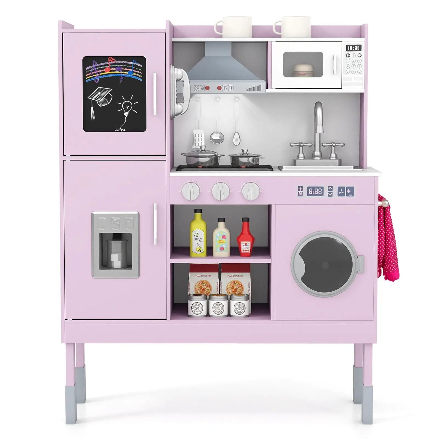 Pretend Kitchen Set with Range Hood and Ice Maker