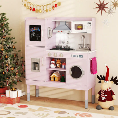 Pretend Kitchen Set with Range Hood and Ice Maker