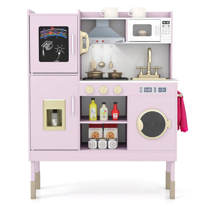 Pretend Kitchen Set with Range Hood and Ice Maker