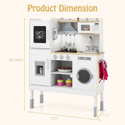 Pretend Kitchen Set with Range Hood and Ice Maker
