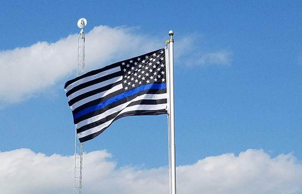 Printed Thin Blue Line American Flag *Made in USA* - Tampa Home & Garden Store