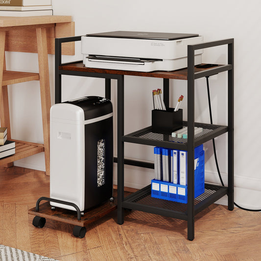 Printer Stand with Charging Station and Storage Shelves - Tampa Home & Garden Store