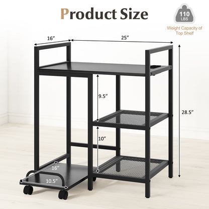 Printer Stand with Charging Station and Storage Shelves