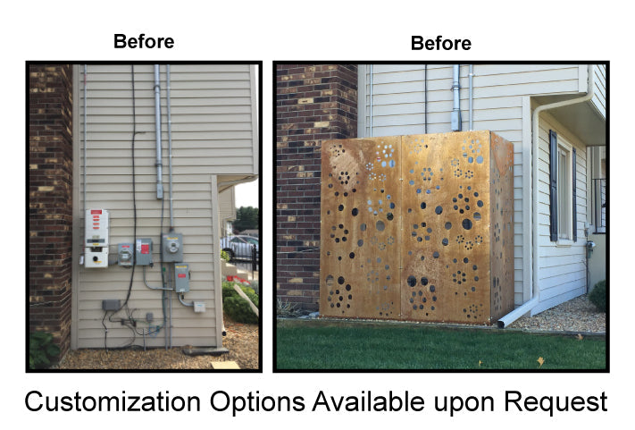 Metal Privacy Screen by Rustica Ornamentals, copper-toned perforated 46-inch panel on Tampa Home & Garden Store