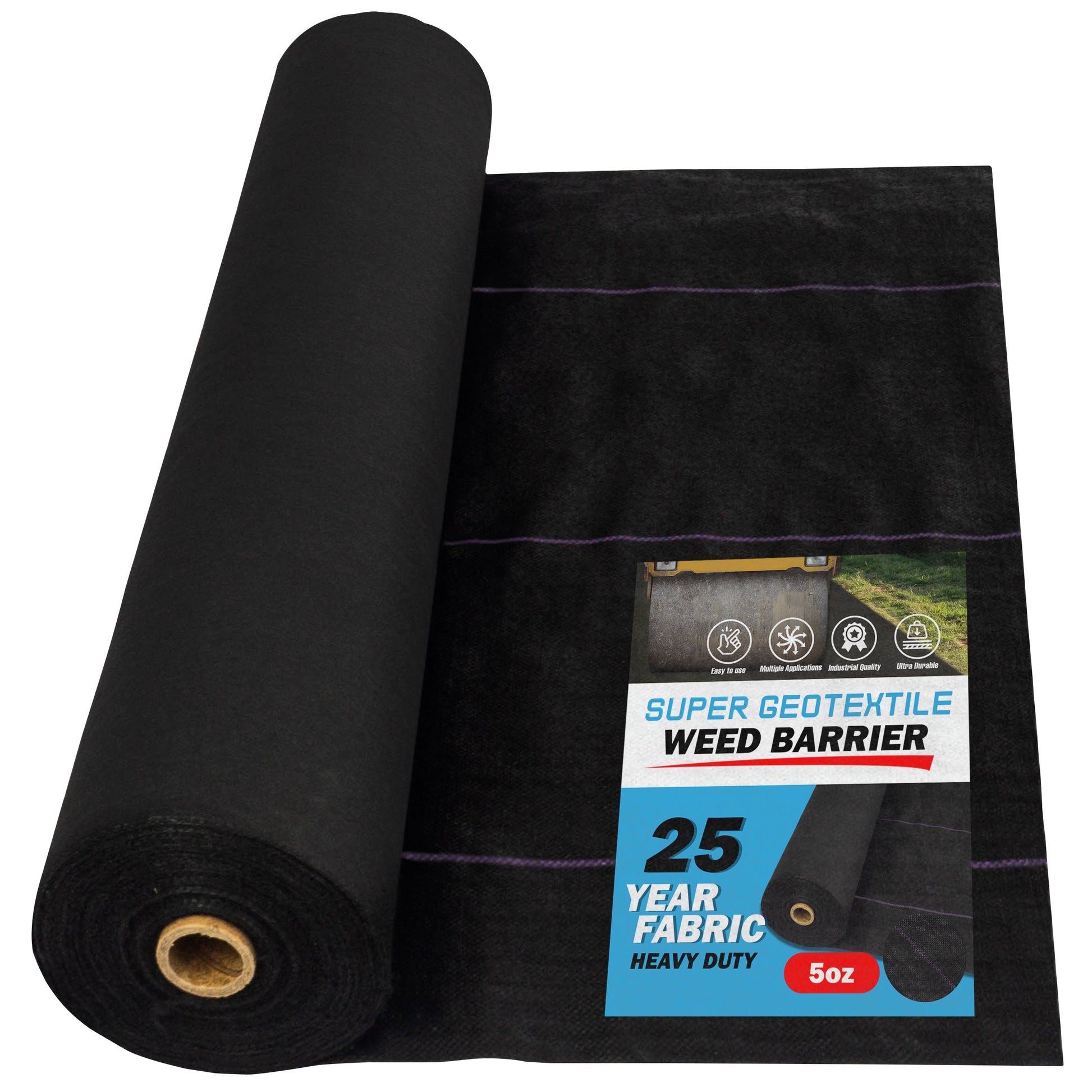 Pro Grade 5oz Weed Barrier - Heavy Duty Landscape Fabric - Weed Block - 25 Year Fabric - Tampa Home & Garden Store