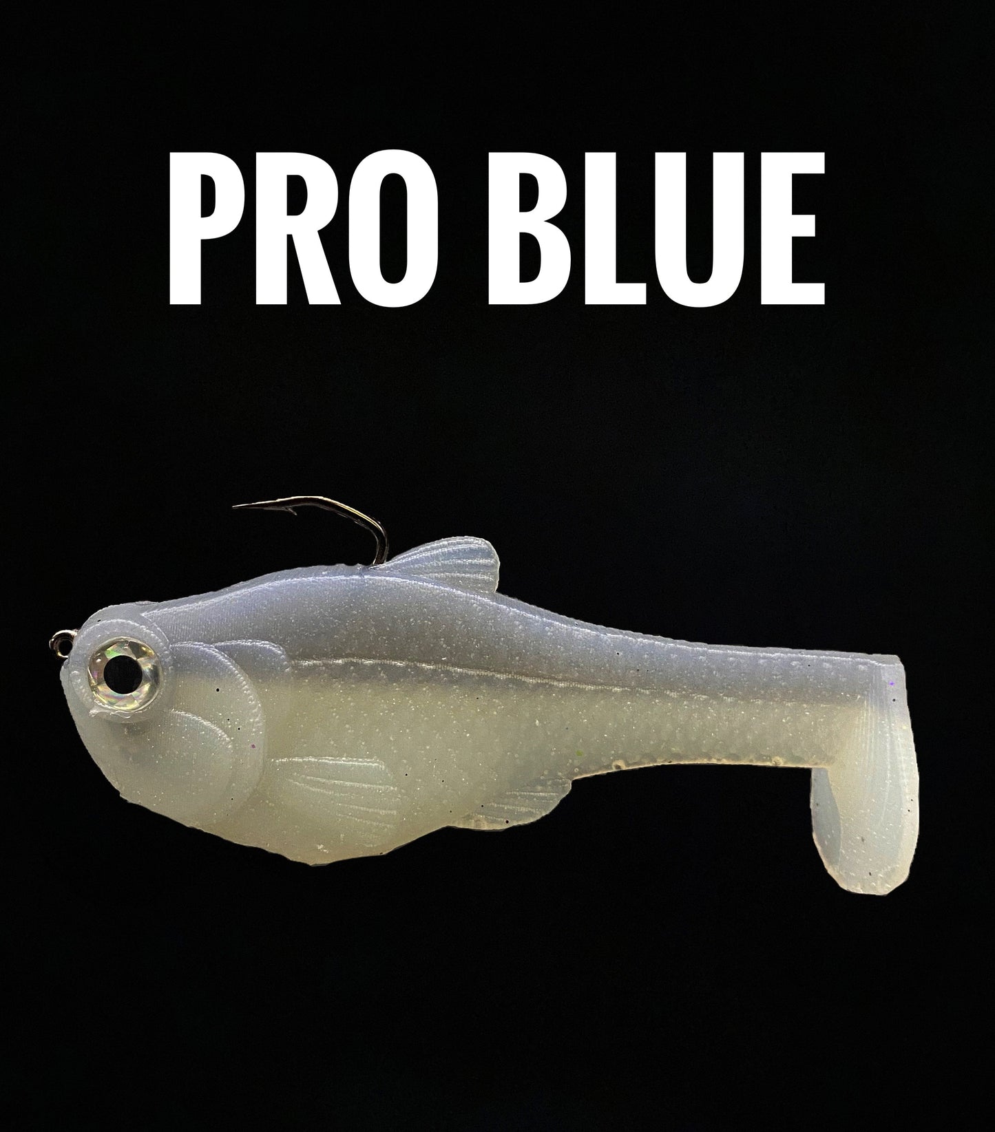 4.5 inch Nacho Boot Tail Soft Swimbait by Bull Shad Swimbaits, translucent glitter body on Tampa Home & Garden Store