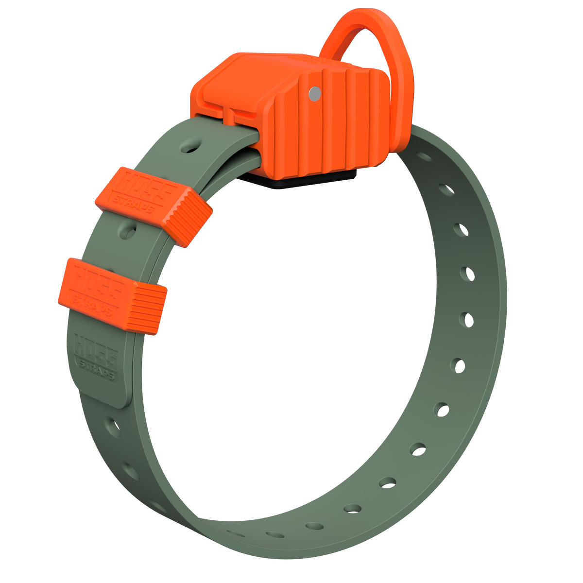PRO SERIES FIELD COLLAR by Hoss Straps, hunting dog collar with orange buckle on an olive strap on Tampa Home & Garden Store