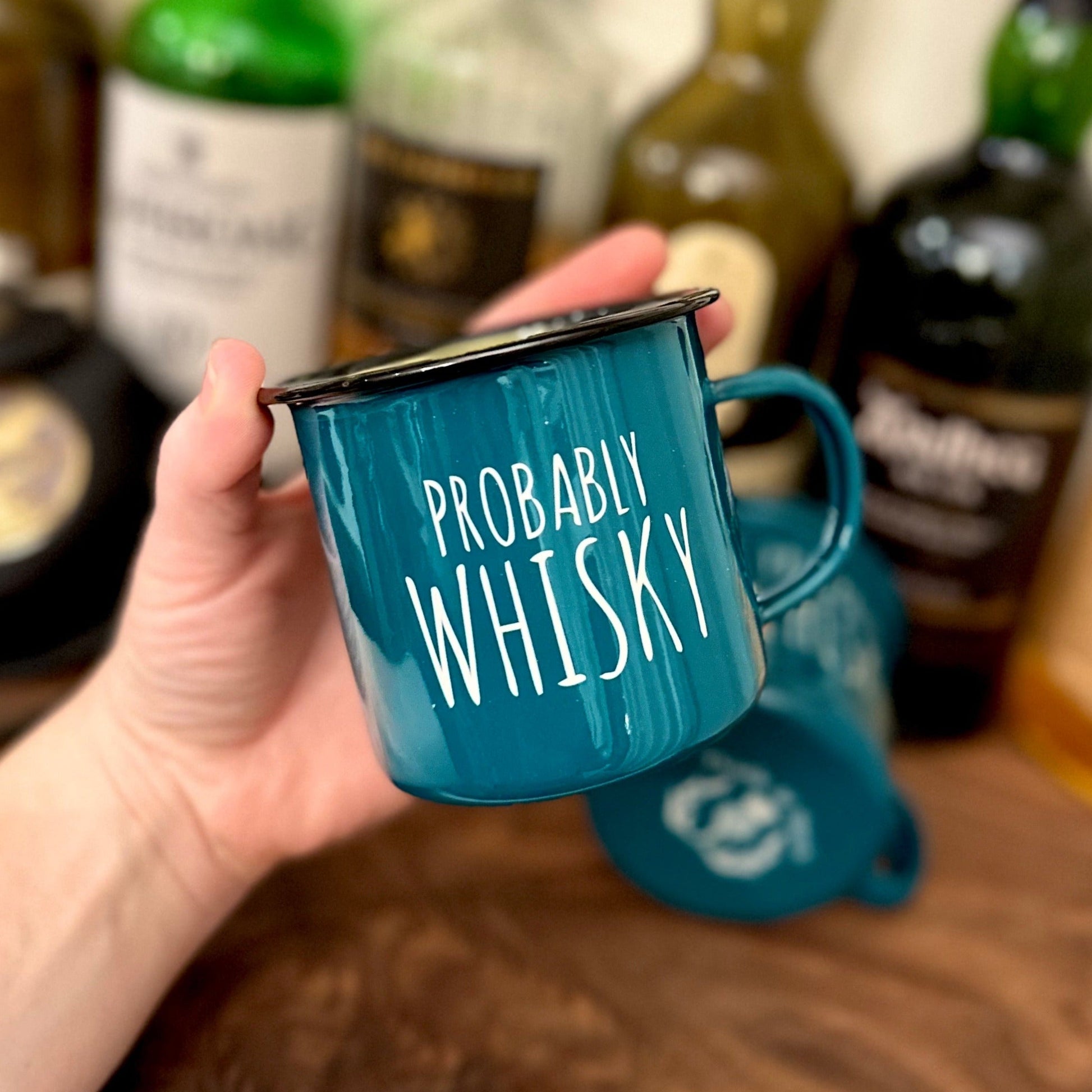 Probably Whisky 11oz Enamel Coffee Camp Mug - Tampa Home & Garden Store