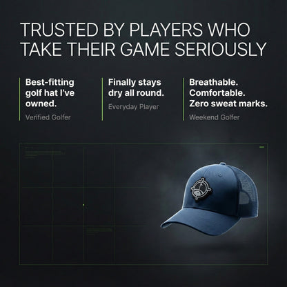 Blue Aiming Fluid Golf TourDry snapback hat with logo patch on Tampa Home & Garden Store