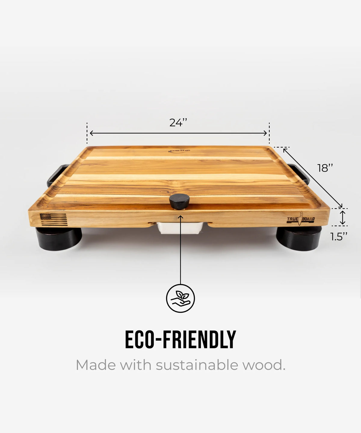 The True Board cutting board bamboo wood eco-friendly 24x18 in with logo on Tampa Home & Garden Store
