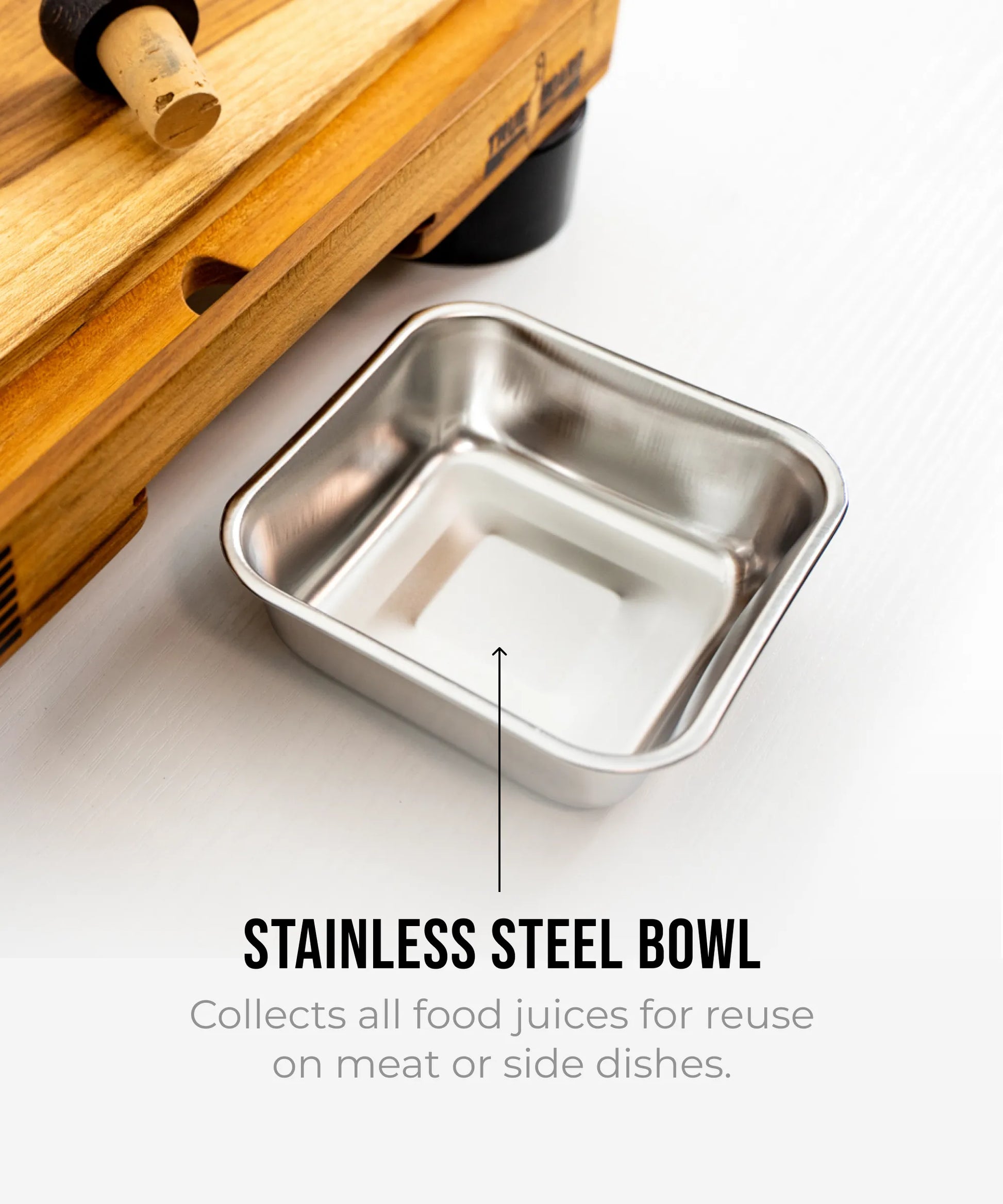 The True Board Compact cutting board and stainless steel bowl, 2-piece set on a white surface on Tampa Home & Garden Store