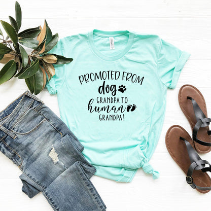 Promoted From Dog Grandpa to Human Grandpa T-Shirt - Tampa Home & Garden Store