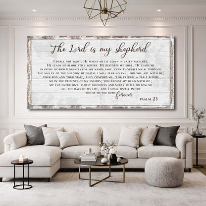 Psalm 23 canvas sign by Tailored Canvases, distressed rustic frame crafting canvas on Tampa Home & Garden Store
