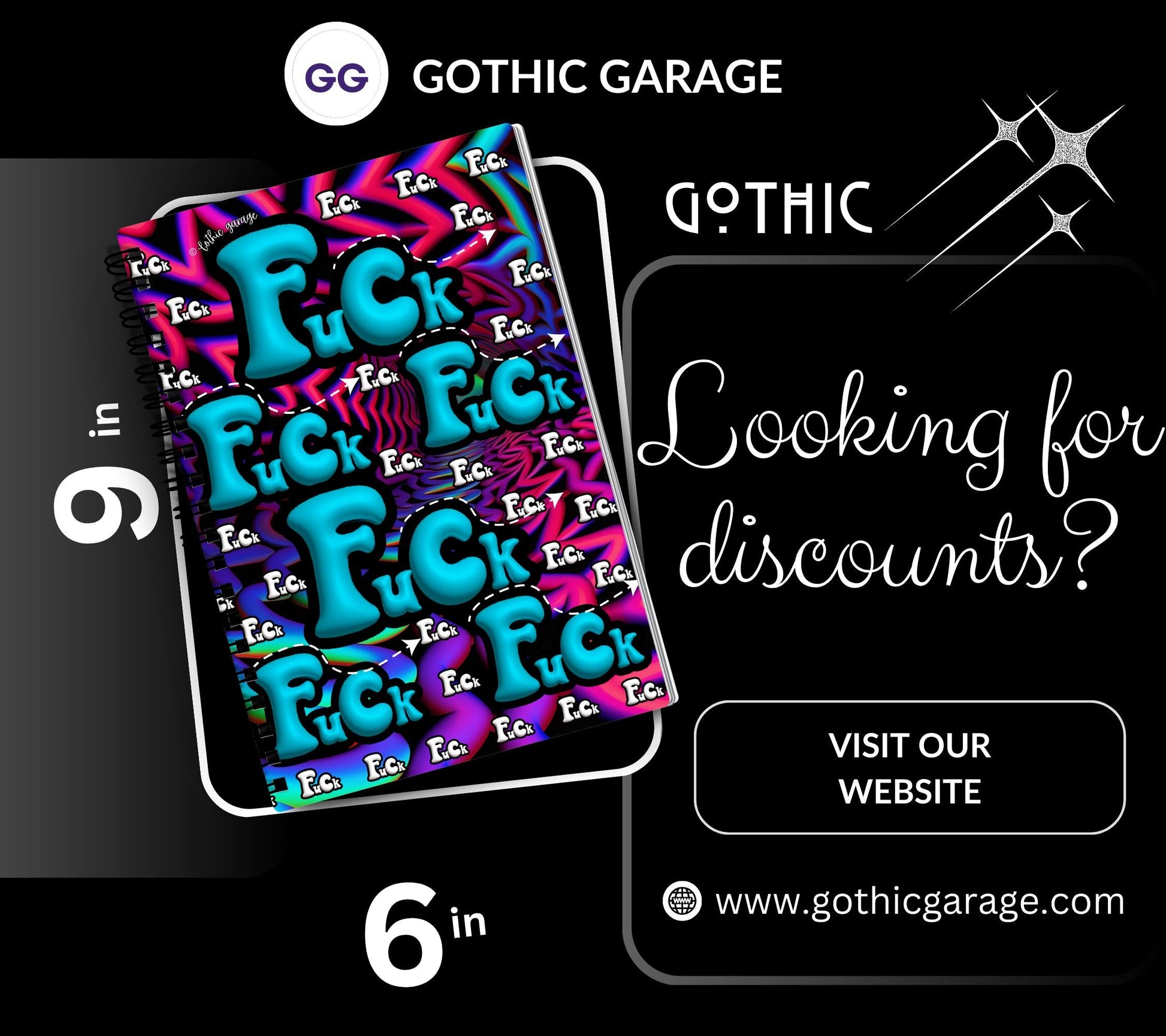 Psychedelic Swear Words Reusable Sticker Book, Adult Vibe Sticker Album, Perfect Gift to Personalize for Sticker Collectors - Tampa Home & Garden Store