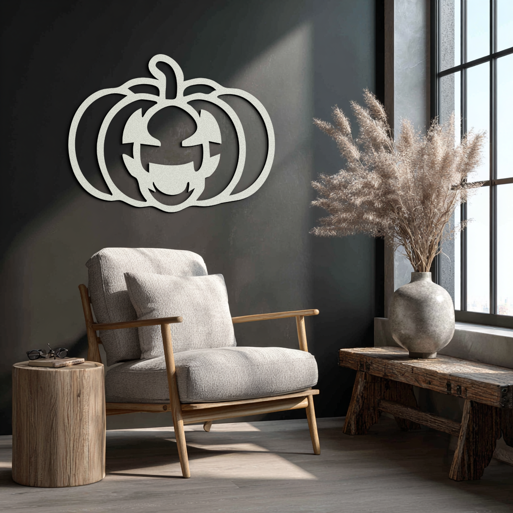 Pumpkin Halloween Metal Wall Art – Spooky Jack O'Lantern Black Decor- KAF500 - Tampa Home & Garden Store