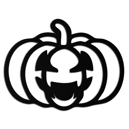 Pumpkin Halloween Metal Wall Art – Spooky Jack O'Lantern Black Decor- KAF500 - Tampa Home & Garden Store