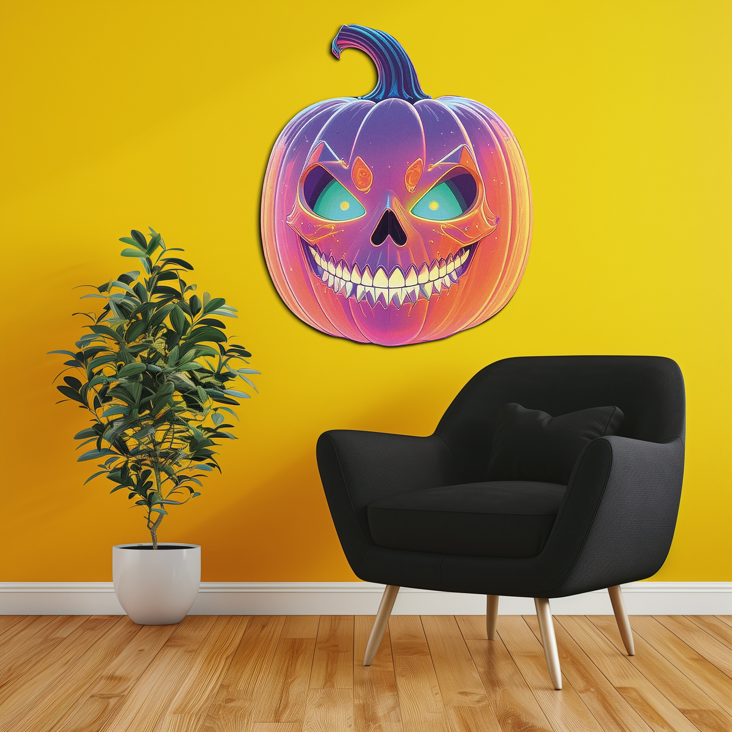 Pumpkin Metal Wall Art – Halloween Jack-o'-Lantern Decor-KAFUVM027 - Tampa Home & Garden Store