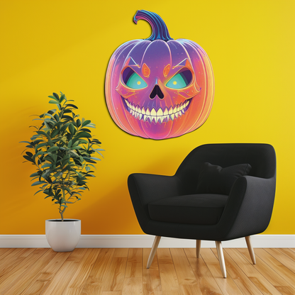 Pumpkin Metal Wall Art – Halloween Jack-o'-Lantern Decor-KAFUVM027 - Tampa Home & Garden Store