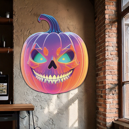 Pumpkin Metal Wall Art – Halloween Jack-o'-Lantern Decor-KAFUVM027 - Tampa Home & Garden Store