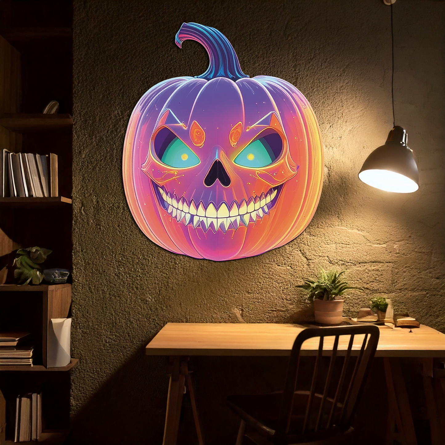 Pumpkin Metal Wall Art – Halloween Jack-o'-Lantern Decor-KAFUVM027 - Tampa Home & Garden Store