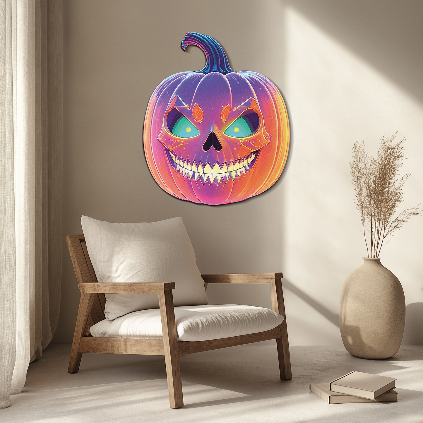 Pumpkin Metal Wall Art – Halloween Jack-o'-Lantern Decor-KAFUVM027 - Tampa Home & Garden Store