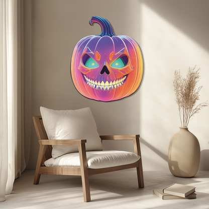 Pumpkin Metal Wall Art – Halloween Jack-o'-Lantern Decor-KAFUVM027 - Tampa Home & Garden Store