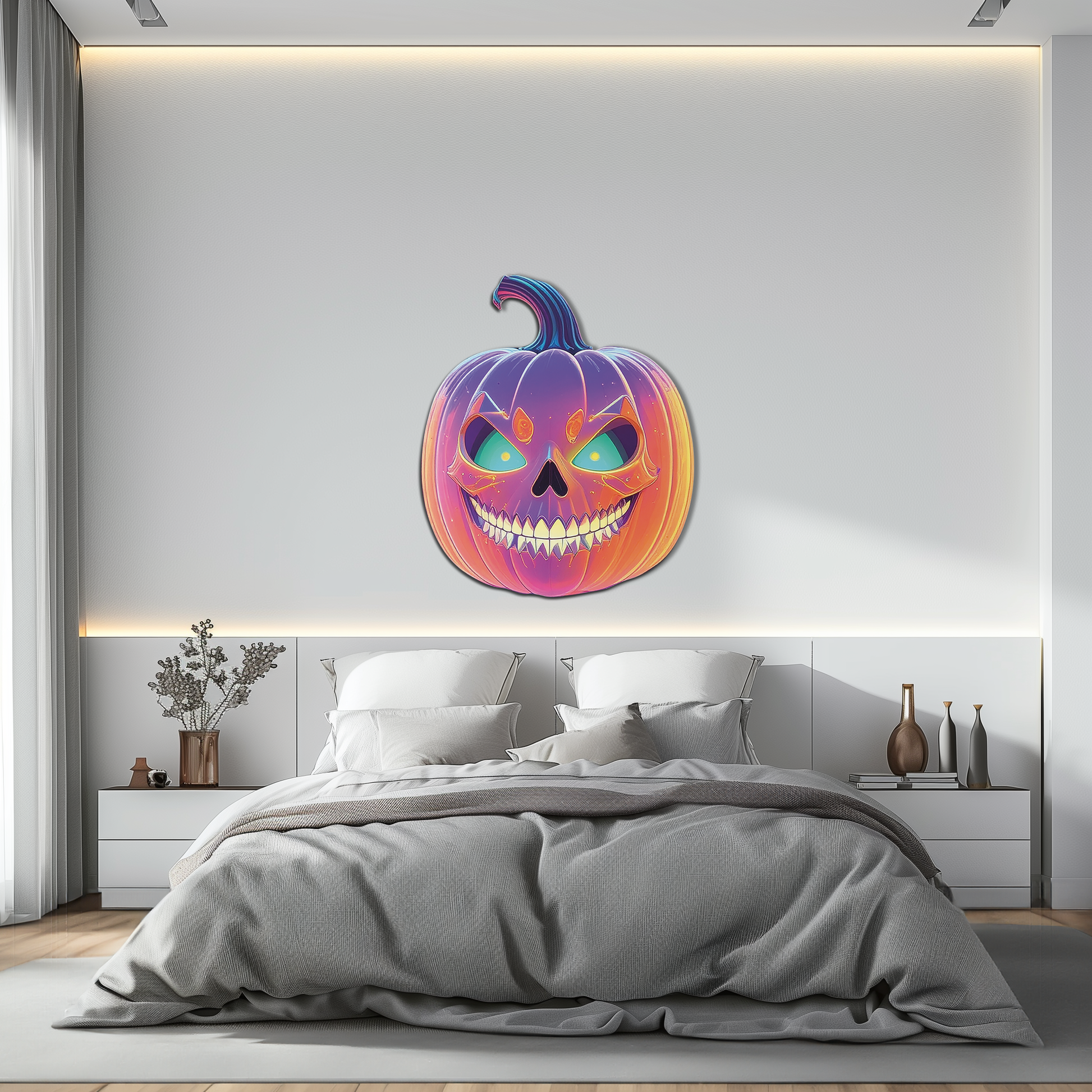 Pumpkin Metal Wall Art – Halloween Jack-o'-Lantern Decor-KAFUVM027 - Tampa Home & Garden Store