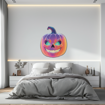 Pumpkin Metal Wall Art – Halloween Jack-o'-Lantern Decor-KAFUVM027 - Tampa Home & Garden Store
