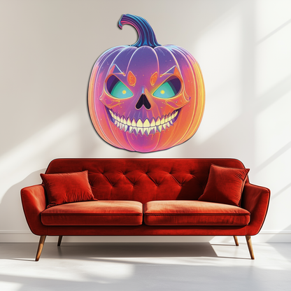 Pumpkin Metal Wall Art – Halloween Jack-o'-Lantern Decor-KAFUVM027 - Tampa Home & Garden Store