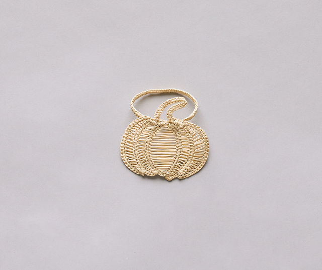 Pumpkin Napkin Ring – Handmade Halloween Table Decor – Black Woven Boho Napkin Holder – Spooky Fall Party Accent – Hostess Gift Idea - Tampa Home & Garden Store