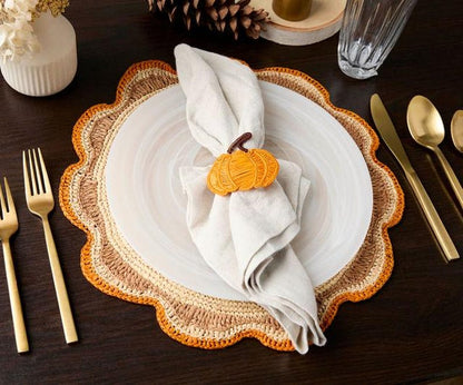 Pumpkin Napkin Rings - Fall & Thanksgiving Decor for Parties, Dining Room, Napkins Rings for Thanksgiving - Fall Napking Rings - Tampa Home & Garden Store