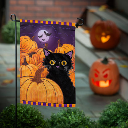 Pumpkin Patch Cat Applique Garden Flag - Tampa Home & Garden Store