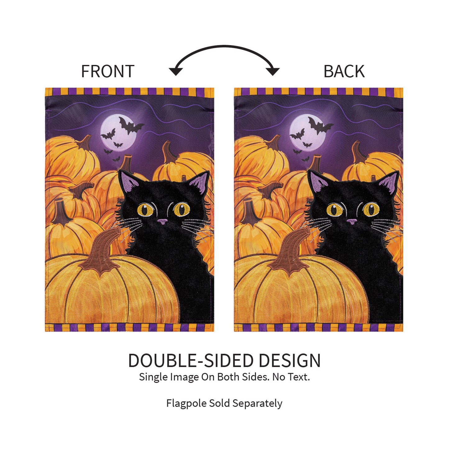 Pumpkin Patch Cat Applique Garden Flag - Tampa Home & Garden Store