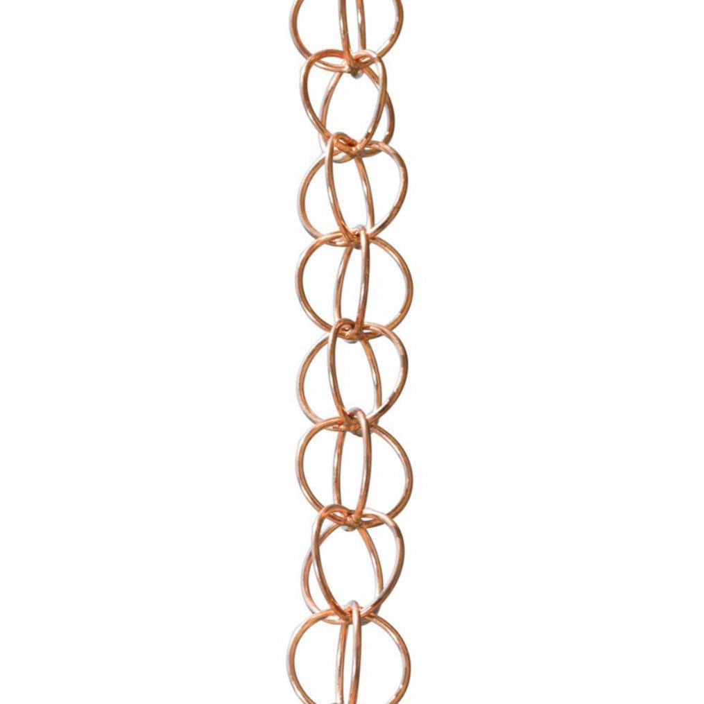 Pure Copper Rings 8.5-ft Rain Chain Rain Gutter Downspout - Tampa Home & Garden Store