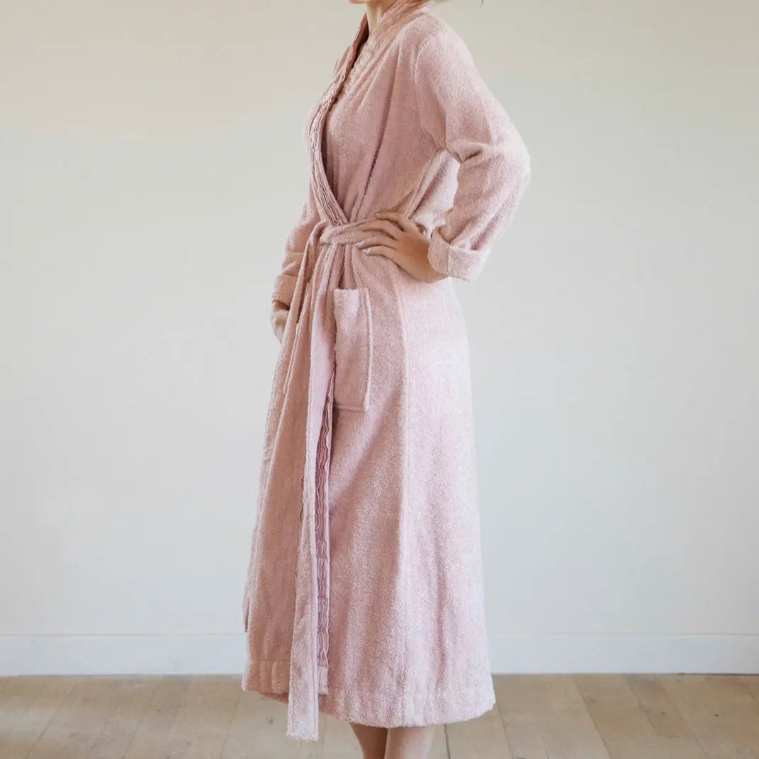 Turkish Cotton Pleated Bathrobe in Terry Cloth