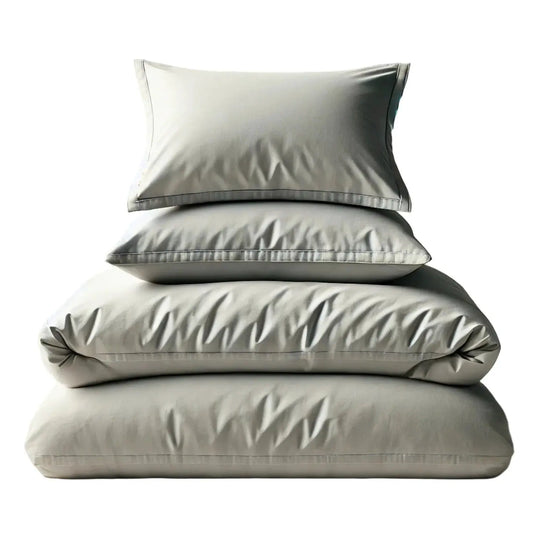 Bamboo Duvet Cover + 2 Shams Set, 3-piece, soft gray, Pure Fiber on Tampa Home & Garden Store